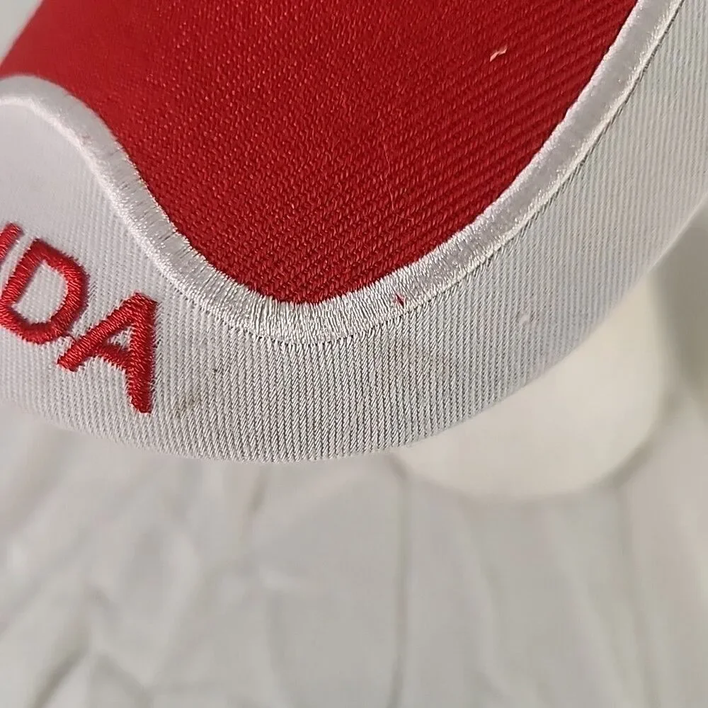 Cap Florida Red White Hat 2 Dolphins embroidered Two Tone Bill Adjustable READ